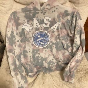 White gray and pink NASA hoodie